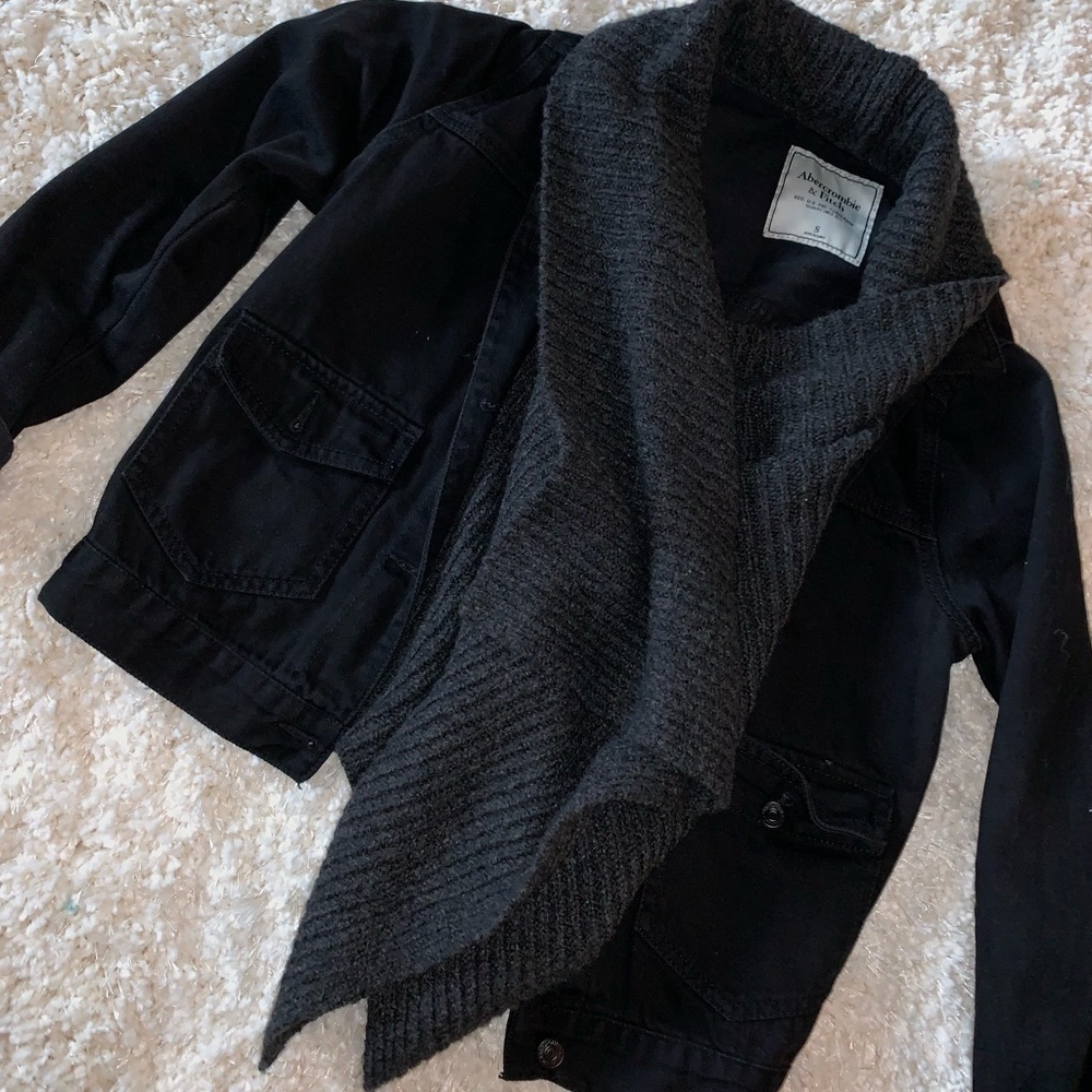 Abercrombie and Fitch black jean jacket